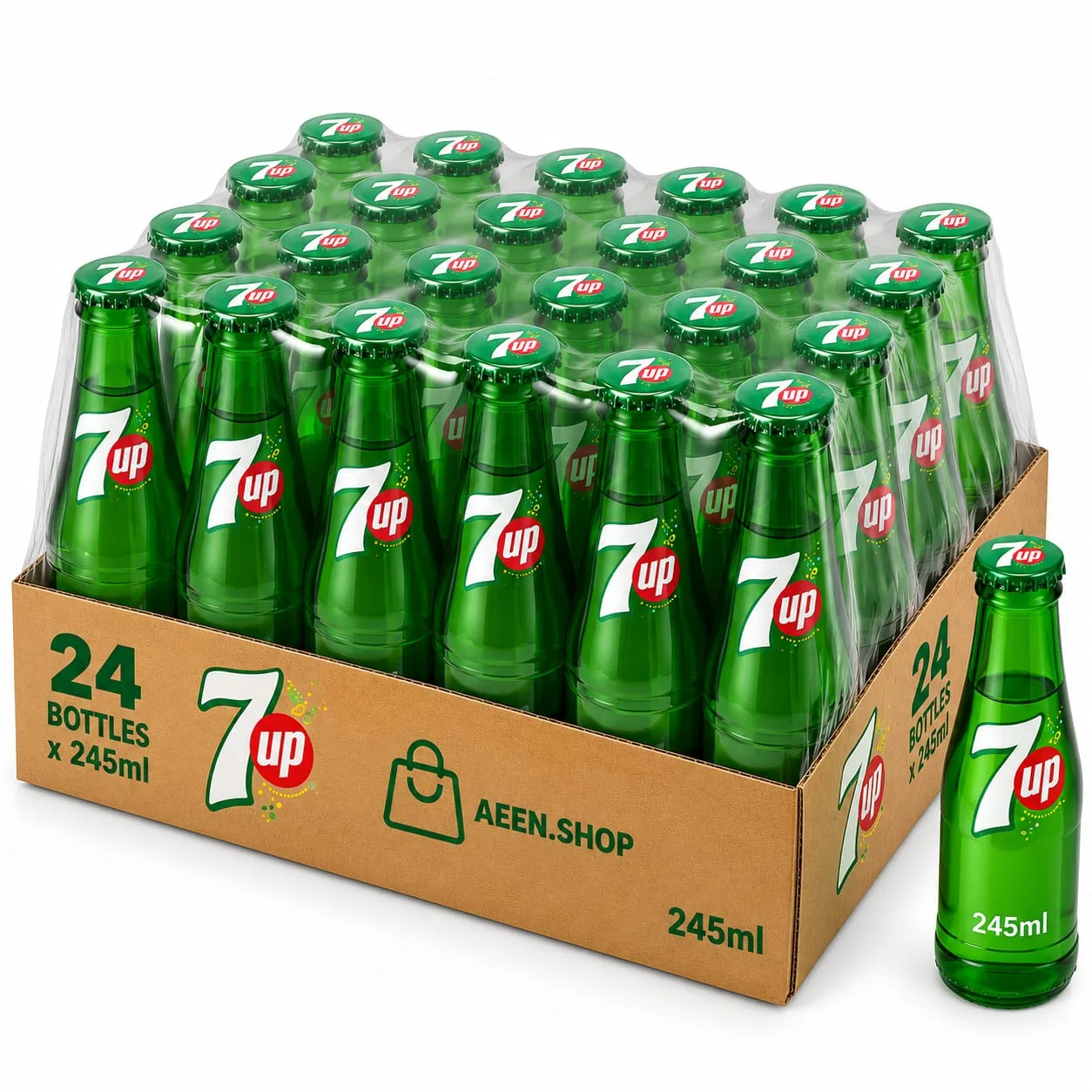 7UP Glass Bottles 24 x 245ml